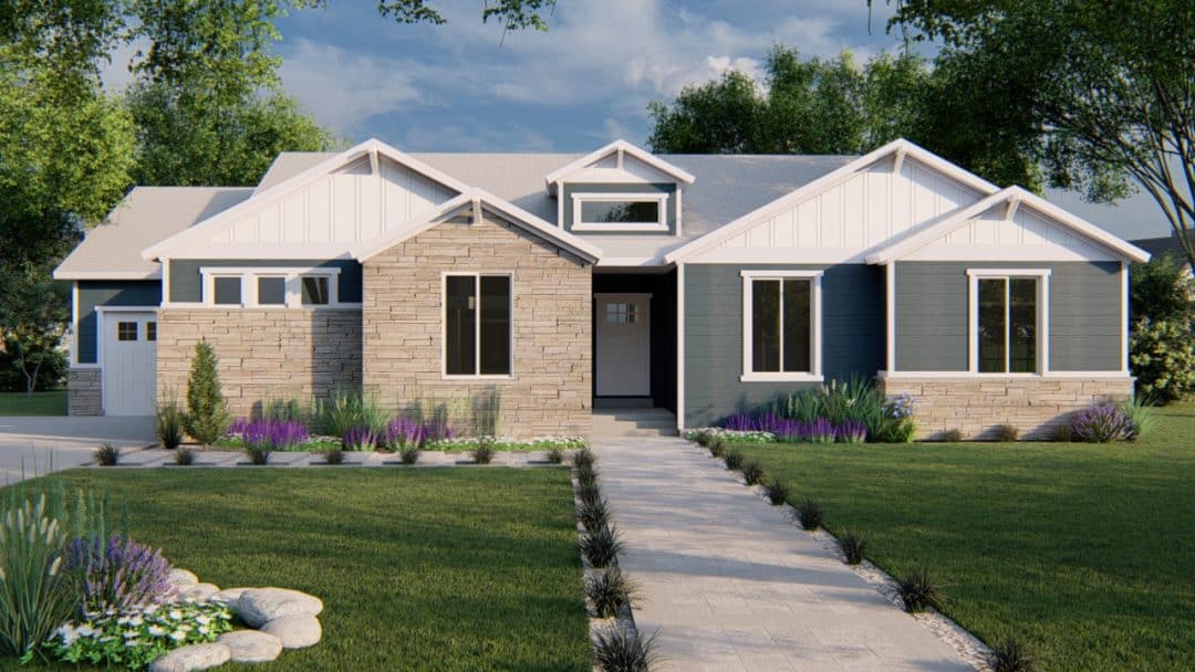 highline craftsman house plan 3d rendering
