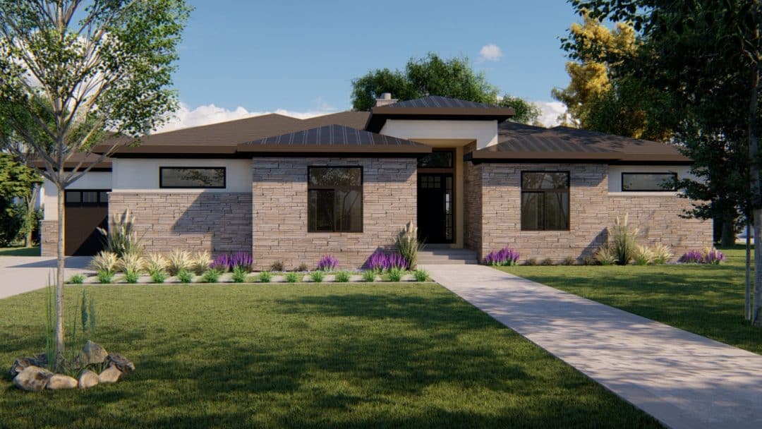 auburn prairie house plan 3d rendering
