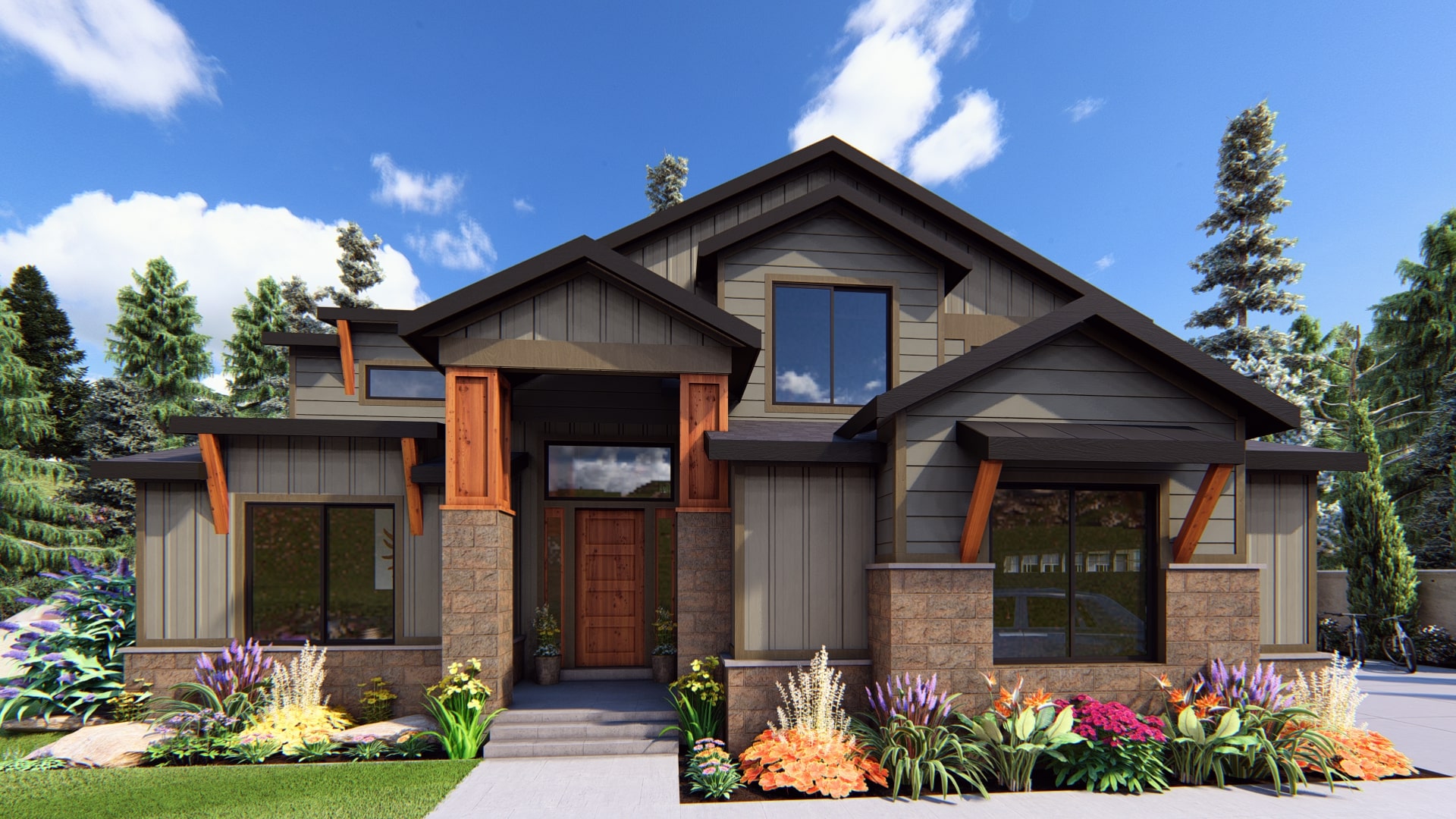 Madison - Craftsman House Plan Rendering