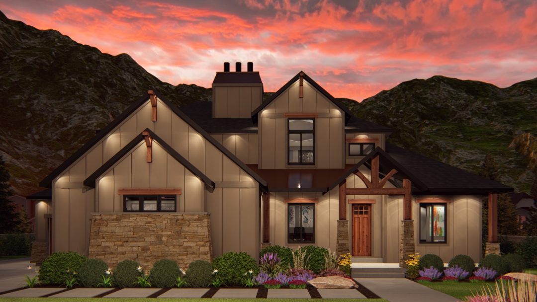 McLaren - Mt. Rustic House Plan Rendering