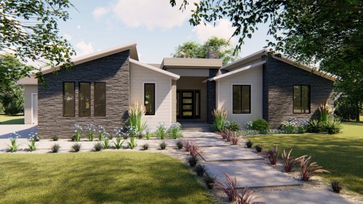 arbor wood mt. contemporary house plan 3d rendering