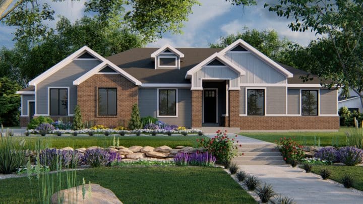 beacon hill traditional house plan 3d rendering