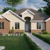 highline traditional house plan 3d rendering