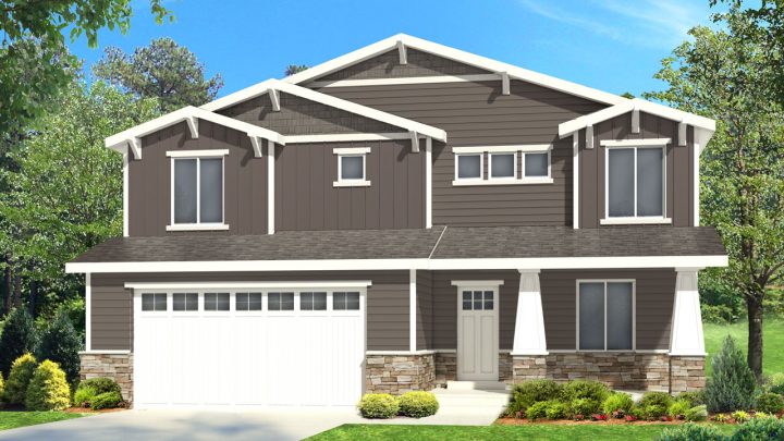 newton craftsman house plan 3d rendering