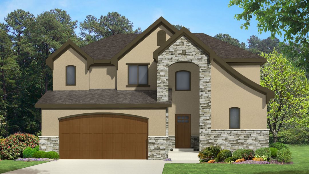 newton french country house plan 3d rendering