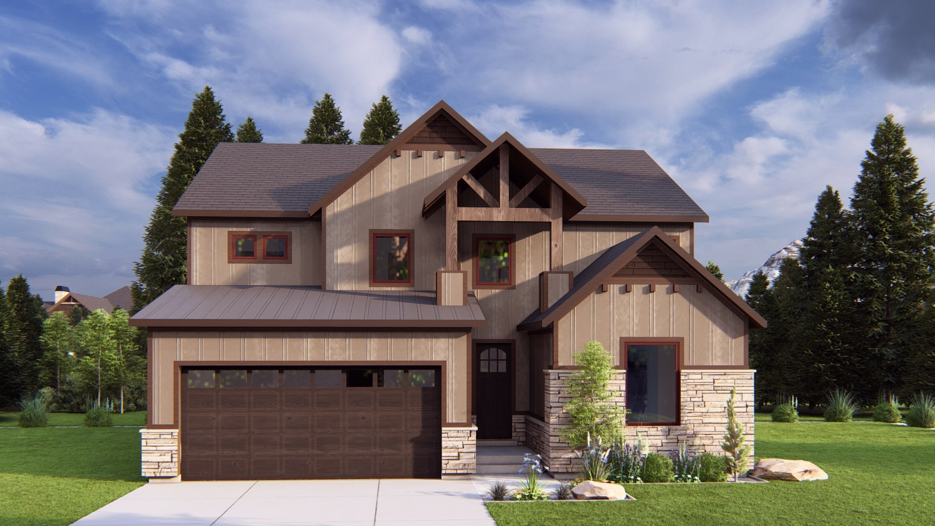 Mayflower - Mt. Rustic House Plan Rendering