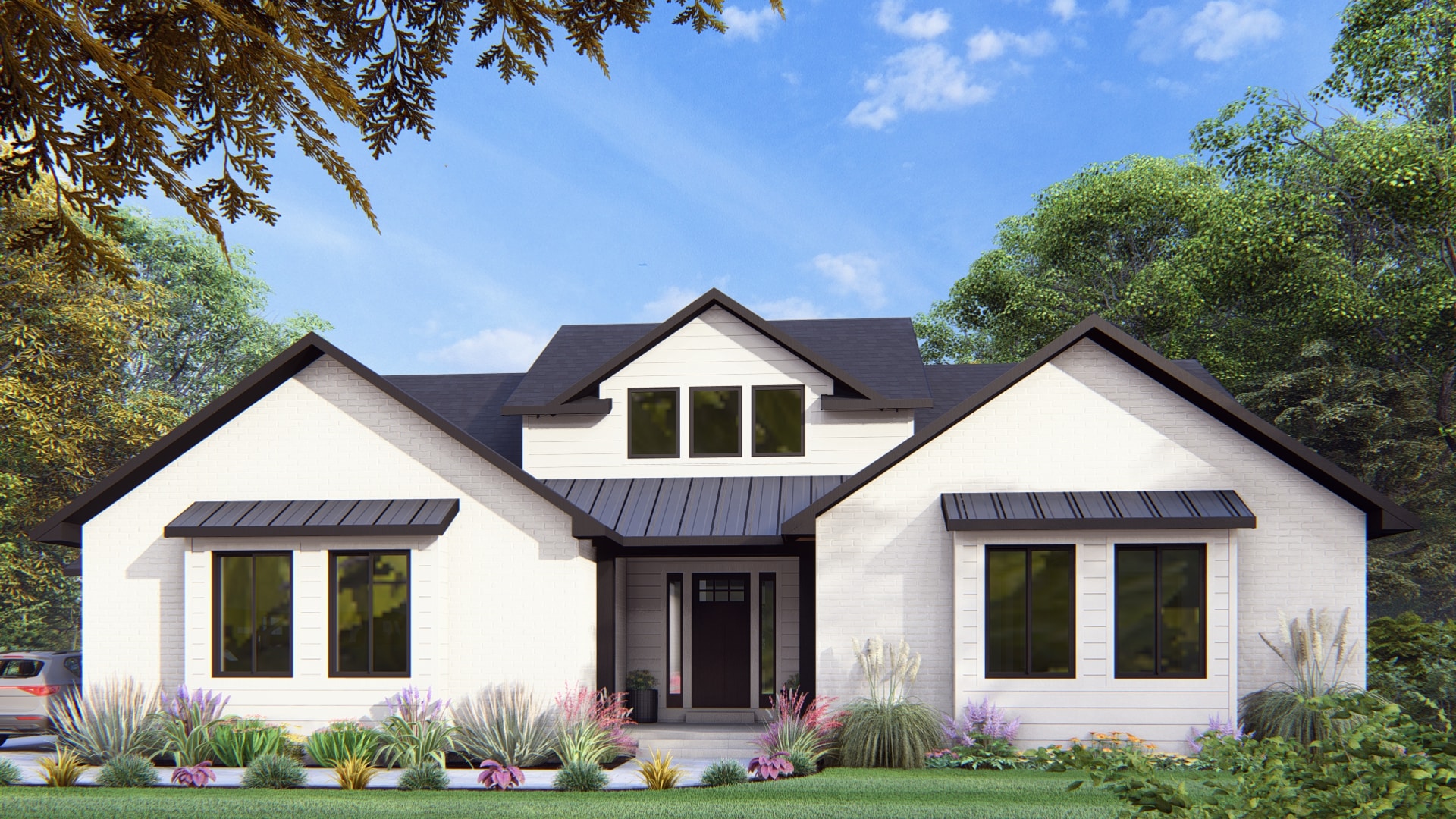 Everglade - Modern Farmhouse House Plan Rendering